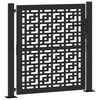 vidaXL Garden Gate Black 100x100 cm Steel Cross Design