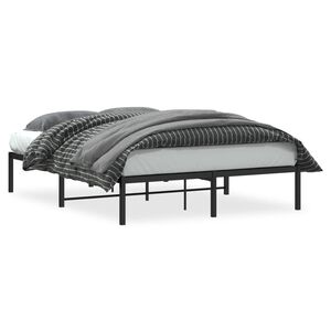 vidaXL Metal Bed Frame without Mattress Black 140x190cm