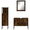 vidaXL 3 Piece Bathroom Cabinet Set Smoked Oak Engineered Wood
