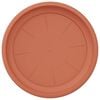 vidaXL Round Flower Tray 24 pcs Brick Red &Oslash; 27 x 2.5 cm Plastic