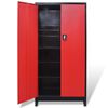 vidaXL Tool Cabinet with 2 Doors Steel 90x40x180 cm Black and Red