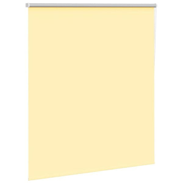 vidaXL Roller Blind Blackout Yellow 125x130 cm Fabric Width 121.6 cm Polyester