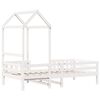 vidaXL Bed Frame with Roof without Mattress White 100x200 cm