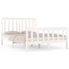 vidaXL Bed Frame without Mattress White Solid Wood Double
