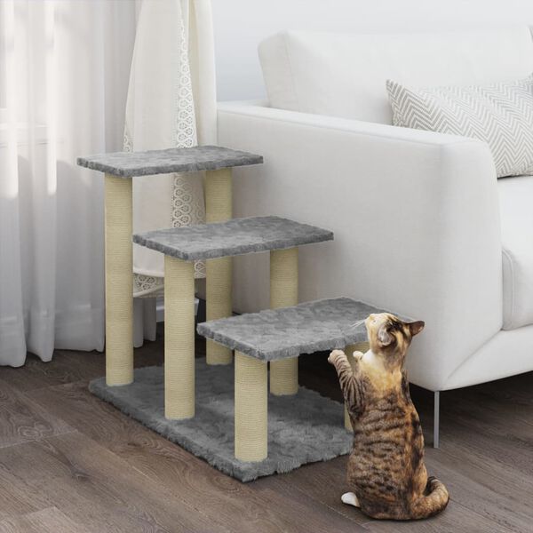 vidaXL Cat Tree with Sisal Scratching Posts Light Grey 50.5 cm