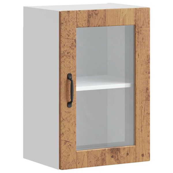 vidaXL Kitchen Wall Cabinet with Glass Door&nbsp;Porto Old Wood