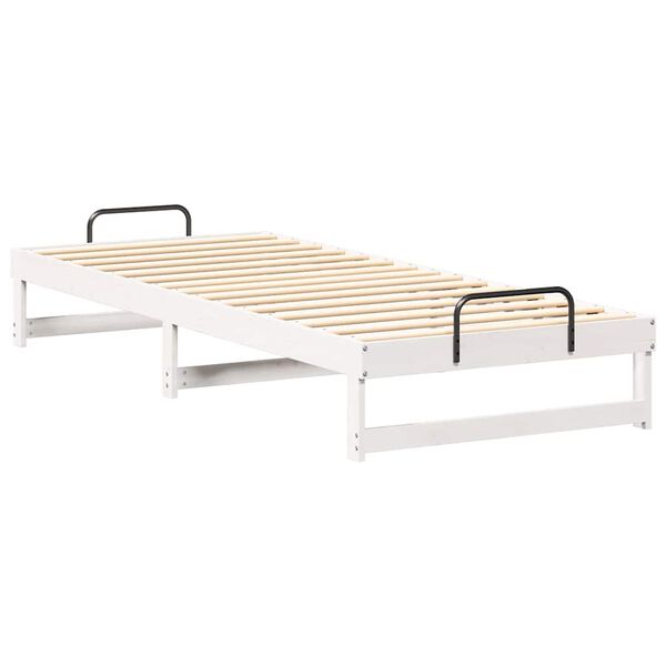 vidaXL Bed Frame White 100 x 220 cm Solid Pine Wood