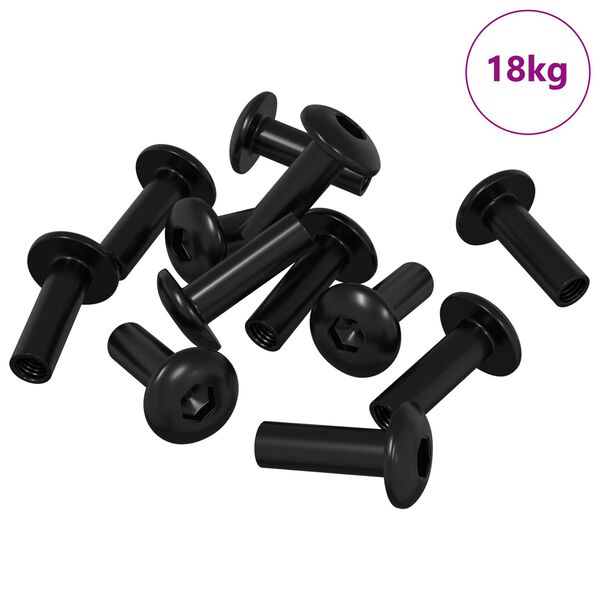 vidaXL Sleeve Nuts 8451 pcs Black Metal