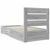 vidaXL Bed Frame Grey Sonoma and Silver 75 x 190 cm Engineered Wood