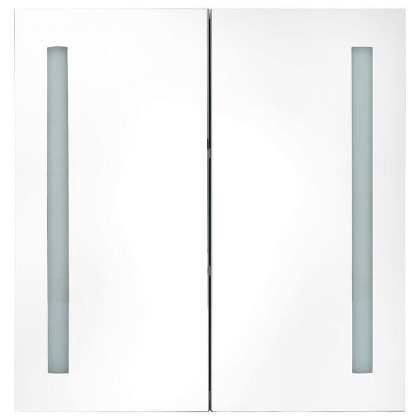 vidaXL LED Bathroom Mirror Cabinet Shining Grey 62x14x60 cm