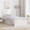 vidaXL Bed Frame with Headboard White 75 x 190 cm Solid Pine Wood