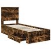 vidaXL Bed Frame Smoked Oak and Silver 70 x 190 cm Engineered Wood