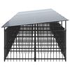 vidaXL Outdoor Dog Kennel with Roof Steel 13.14 m&sup2;