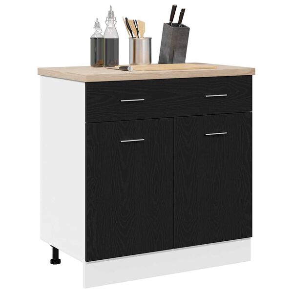 vidaXL Hanging Cabinet Black Oak 80 x 31 x 81.5 cm Engineered Wood