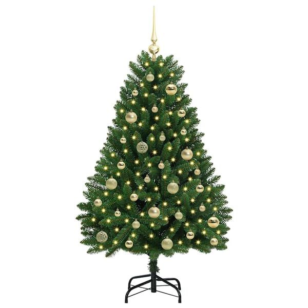 vidaXL Artificial Christmas Tree Green 120 cm PVC and Metal