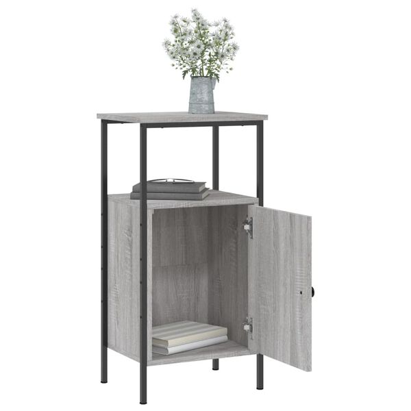 vidaXL Bedside Cabinet Grey Sonoma 41x31x80 cm Engineered Wood
