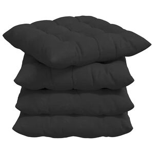 vidaXL Seat Cushions 4 pcs Black 40 x 40 x 6 cm Microfibre