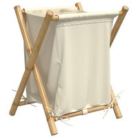 vidaXL Laundry Basket Cream White 45x55x63.5 cm Bamboo