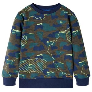 vidaXL Kids' Sweatshirt Dark Khaki Melange 128