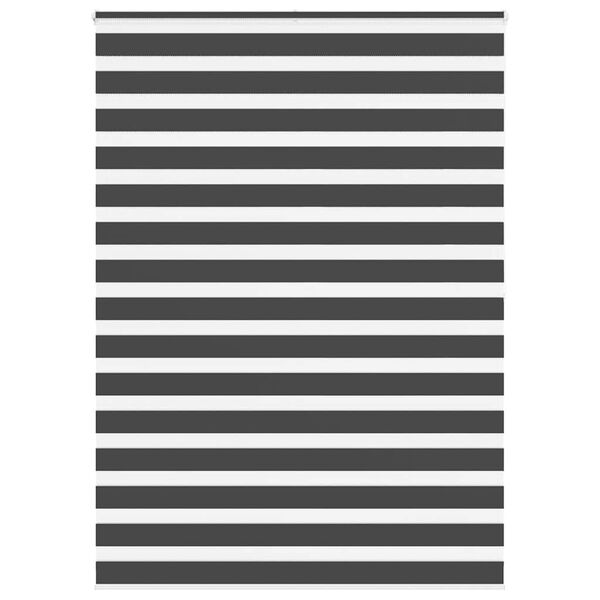 vidaXL Zebra Blind Black 165x200 cm Fabric Width 160.9 cm Polyester