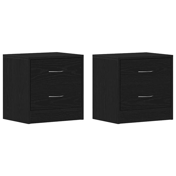 vidaXL Bedside Cabinets 2 pcs Black Oak 40x30x40 cm Engineered Wood