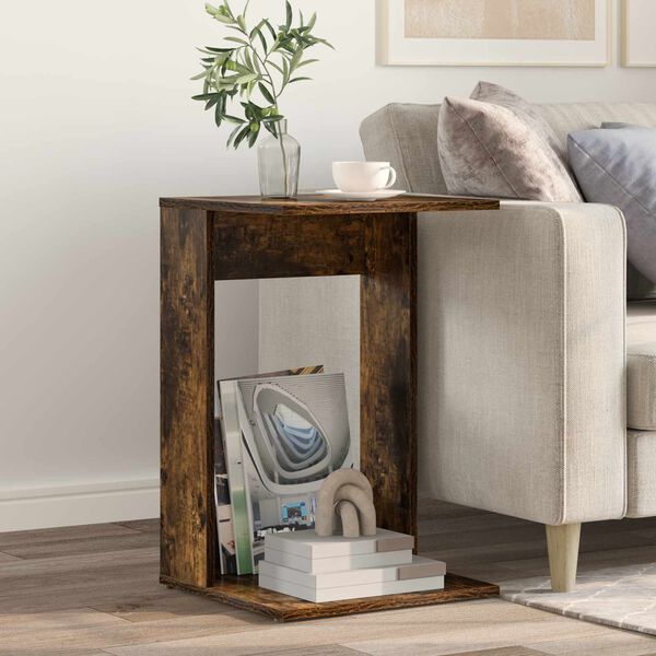 vidaXL Side Table Smoked Oak 40 x 38 x 62.5 cm Engineered Wood