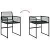 vidaXL 11 Piece Garden Dining Set Black Poly Rattan