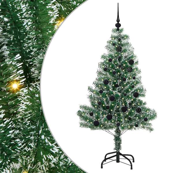 vidaXL Artificial Christmas Tree Snow Flocked with LED Light 150 cm