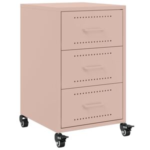 vidaXL Bedside Cabinet Pink 36x39x59 cm Steel