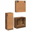 vidaXL Bathroom Furniture Set with Door 3 pcs Old Wood Engineered Wood