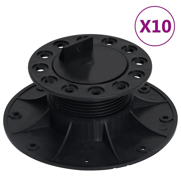 vidaXL Adjustable Feet for Decking 10 pcs 60-88 mm