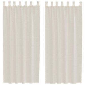 vidaXL Voile Curtains with Tab Top 2 pcs Cream