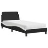 vidaXL Bed with Mattress "Dover" Black and White Single Faux Leather