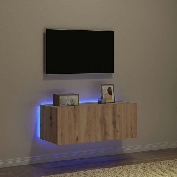 vidaXL TV Wall Cabinet Artisan Oak 80 x 35 x 31 cm Engineered Wood