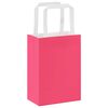 vidaXL Paper Bags 250 pcs with Handles Pink 15x8x21 cm