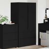 vidaXL Cabinet with Drawer Black 79.5 x 49 x 156 cm Engineered Wood