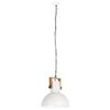vidaXL Industrial Hanging Lamp 25 W White Round Mango Wood 42 cm E27