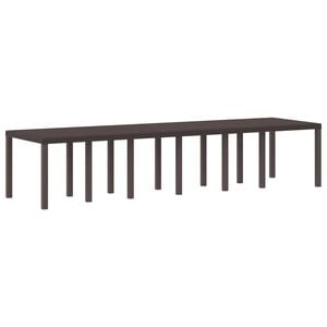 vidaXL Garden Table Brown 350 x 100 x 74 cm Poly Rattan