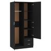 vidaXL Wardrobe Black 80x52x180 cm Engineered Wood