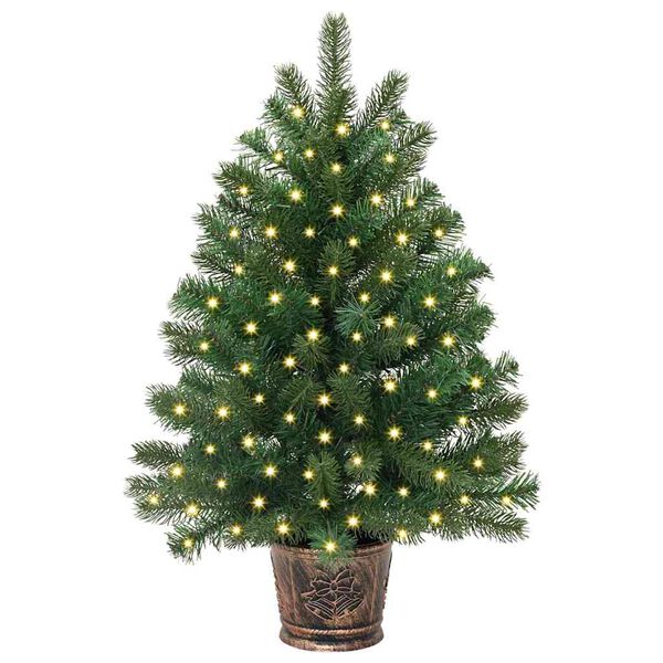 vidaXL Artificial Christmas Tree with 150 LEDs Green 65 cm PE and PVC