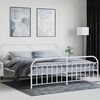 vidaXL Metal Bed Frame without Mattress with Footboard White 200x200cm