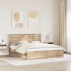 vidaXL Bed Frame with Headboard Sonoma 200 x 200 cm Solid Pine Wood