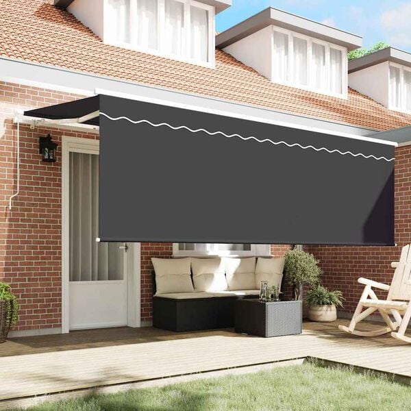 vidaXL Awning with Blind Retractable Anthracite 350 x 200 x 120 cm