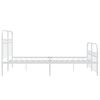 vidaXL Metal Bed Frame without Mattress with Footboard White 137x190cm