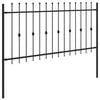 vidaXL Spike Fence Black 200 x 150 cm Powder-Coated Steel