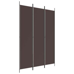 vidaXL 3-Panel Room Divider Brown 150x220 cm Fabric