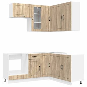 vidaXL Kitchen Unit LUCCA 8 pcs Sonoma Oak Engineered Wood
