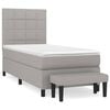 vidaXL Box Spring Bed with Mattress Light Grey 100x200 cm Fabric