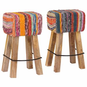 vidaXL Bar Stool 2 pcs Multicolour 44 x 33 x 74 cm Real Leather