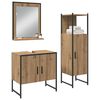 vidaXL Bathroom Furniture Set with Shelf 3 pcs Brown Engineered wood